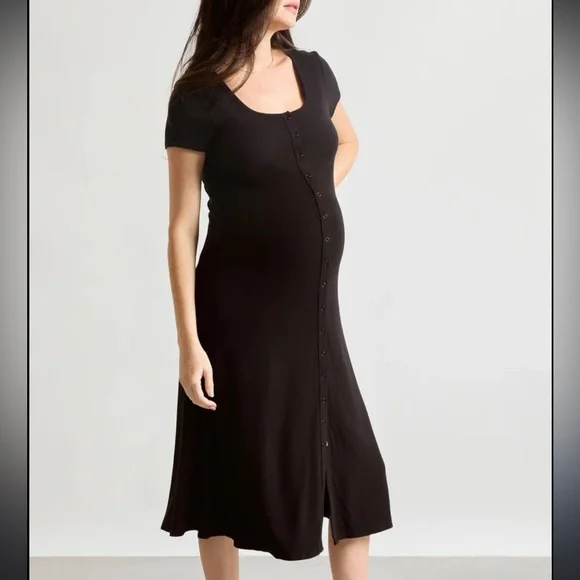 Hatch The Softest Rib Nursing Midi Dress sz 1 - Picture 2 of 9